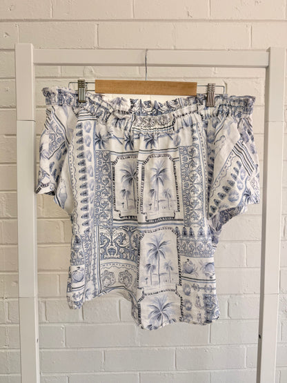 Cable Melbourne Seychelles Linen Top - Size 14