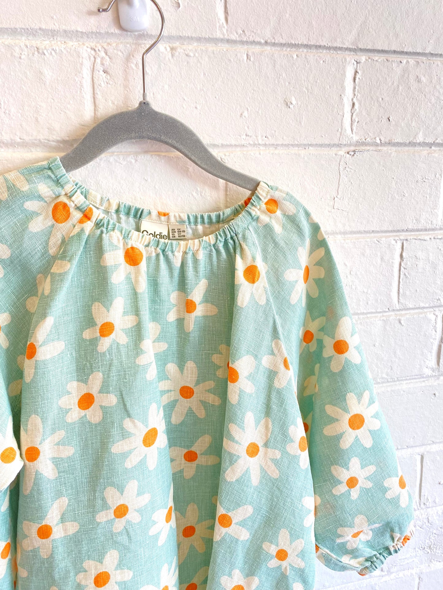 Goldie & Ace 'Lulu' Linen Dress in Ditsy Daisy Print - Size 5