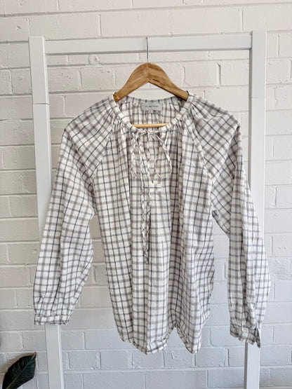 Lee Mathews Plaid Blouse - Size 2 (12)