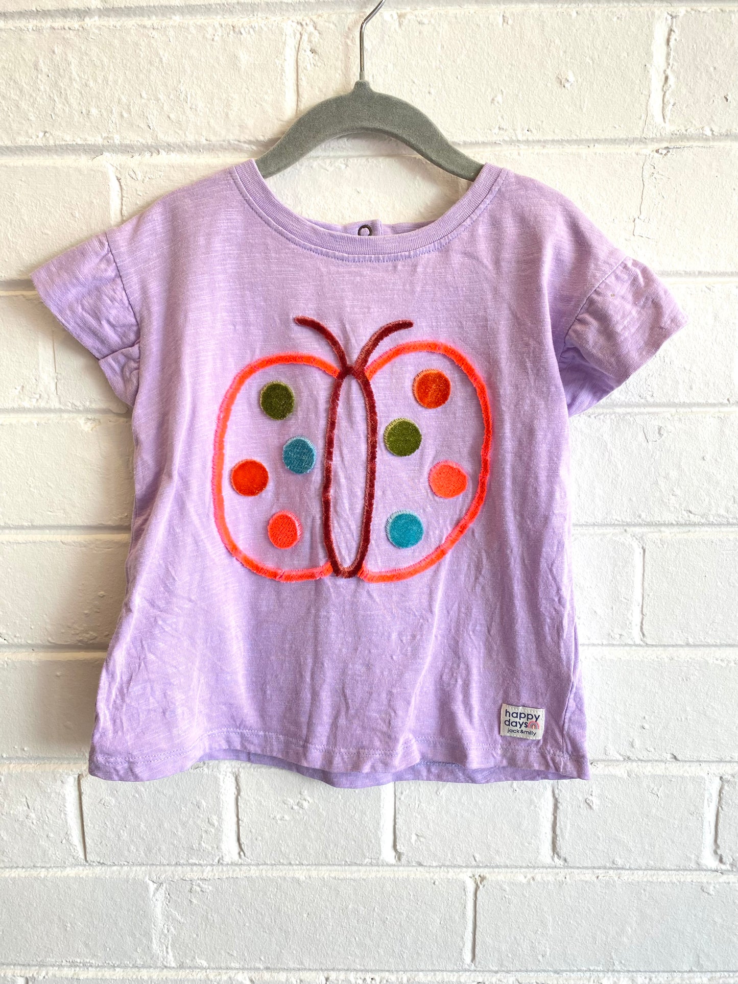 Jack & Milly Ladybug Tee in Purple - Size 5