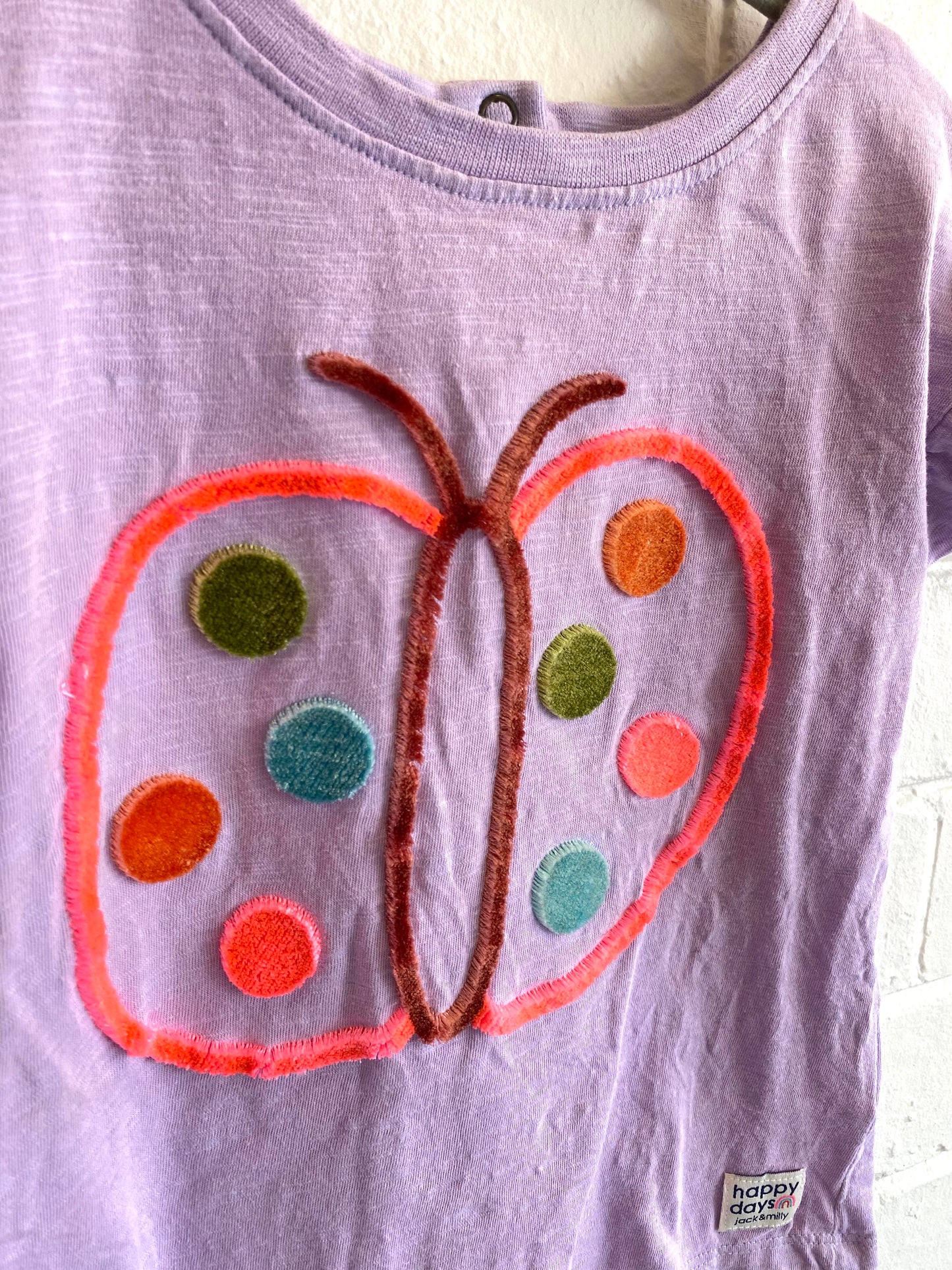 Jack & Milly Ladybug Tee in Purple - Size 5