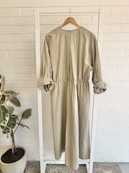 Kowtow Array Dress in Double Pinstripe - Size Small (10-14)
