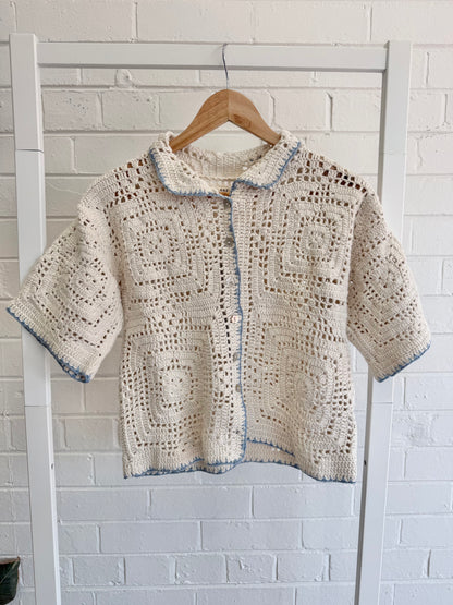 Say The Label Handmade Crochet Shirt - Size XS/S (8-10)