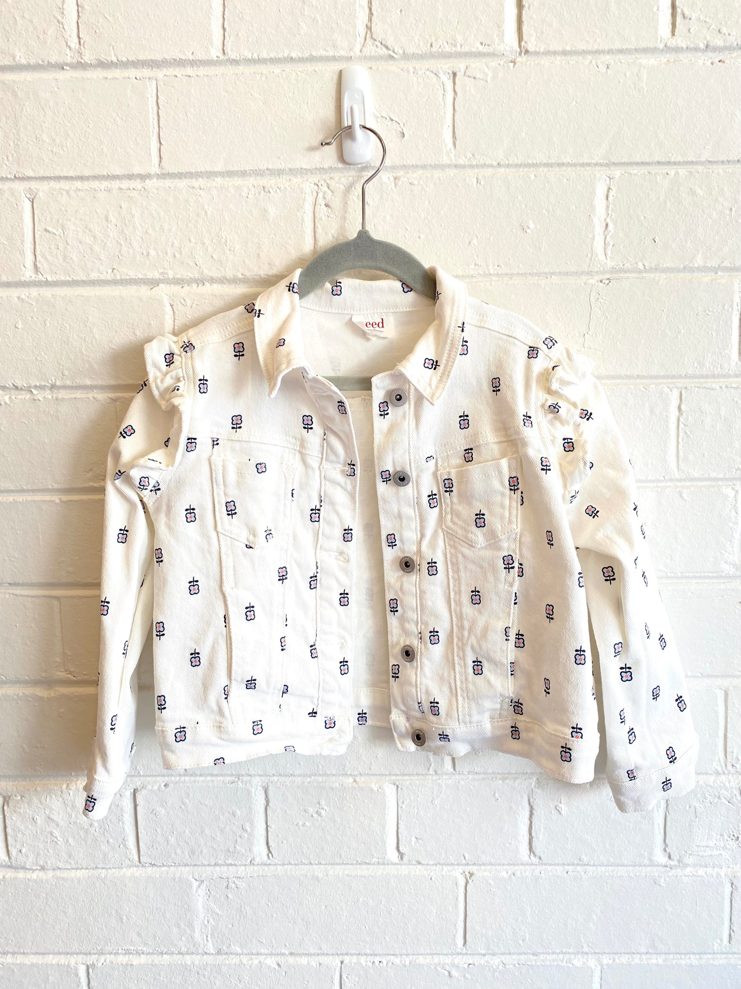 Seed Flower Print Denim Jacket - Size 5