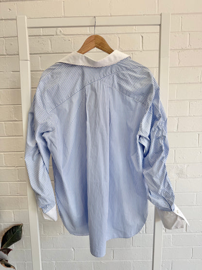 Husk Stripe Shirt in Blue/White - Size 14