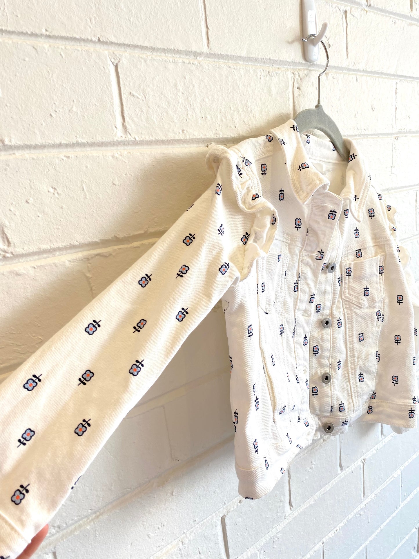 Seed Flower Print Denim Jacket - Size 5