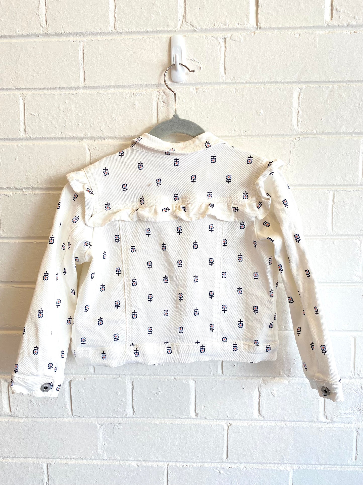 Seed Flower Print Denim Jacket - Size 5