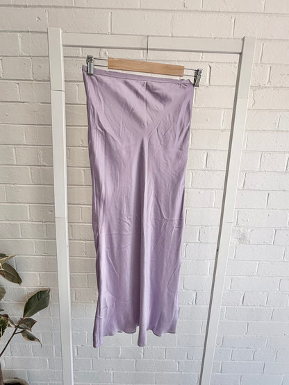 Maje Silk Slip Skirt in Purple - Size 36 (6-8)