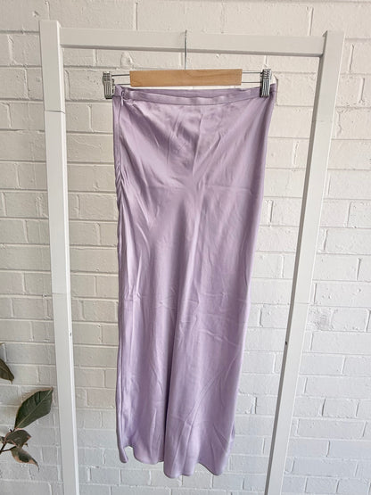 Maje Silk Slip Skirt in Purple - Size 36 (6-8)