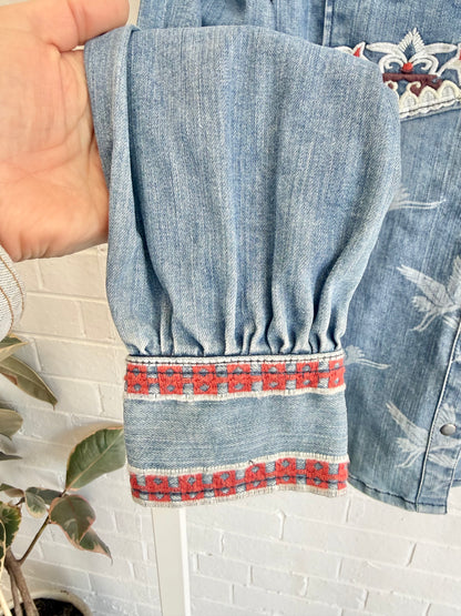 Camilla Denim Button Shirt Jacket – For The Fans - Size M