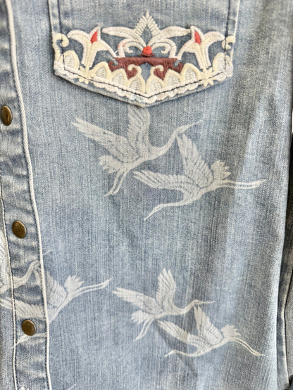 Camilla Denim Button Shirt Jacket – For The Fans - Size M