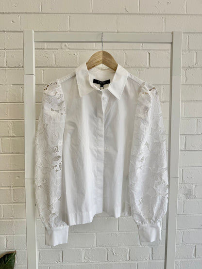 BNWT Cable Melbourne Victoria Embroidered Shirt - White - Size 6