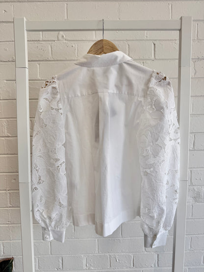 BNWT Cable Melbourne Victoria Embroidered Shirt - White - Size 6