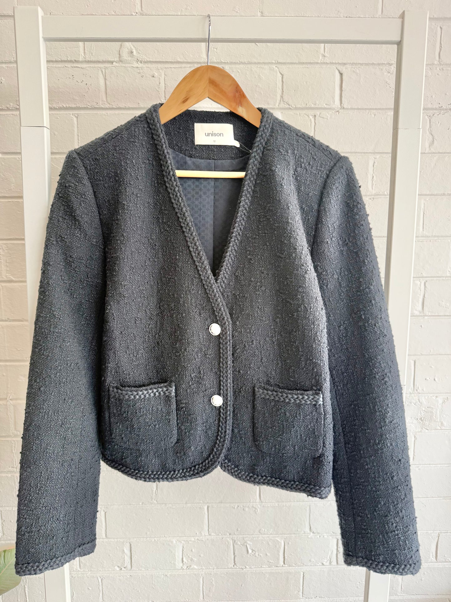 BNWT Unison Bouclé Jacket - Navy - Size 12