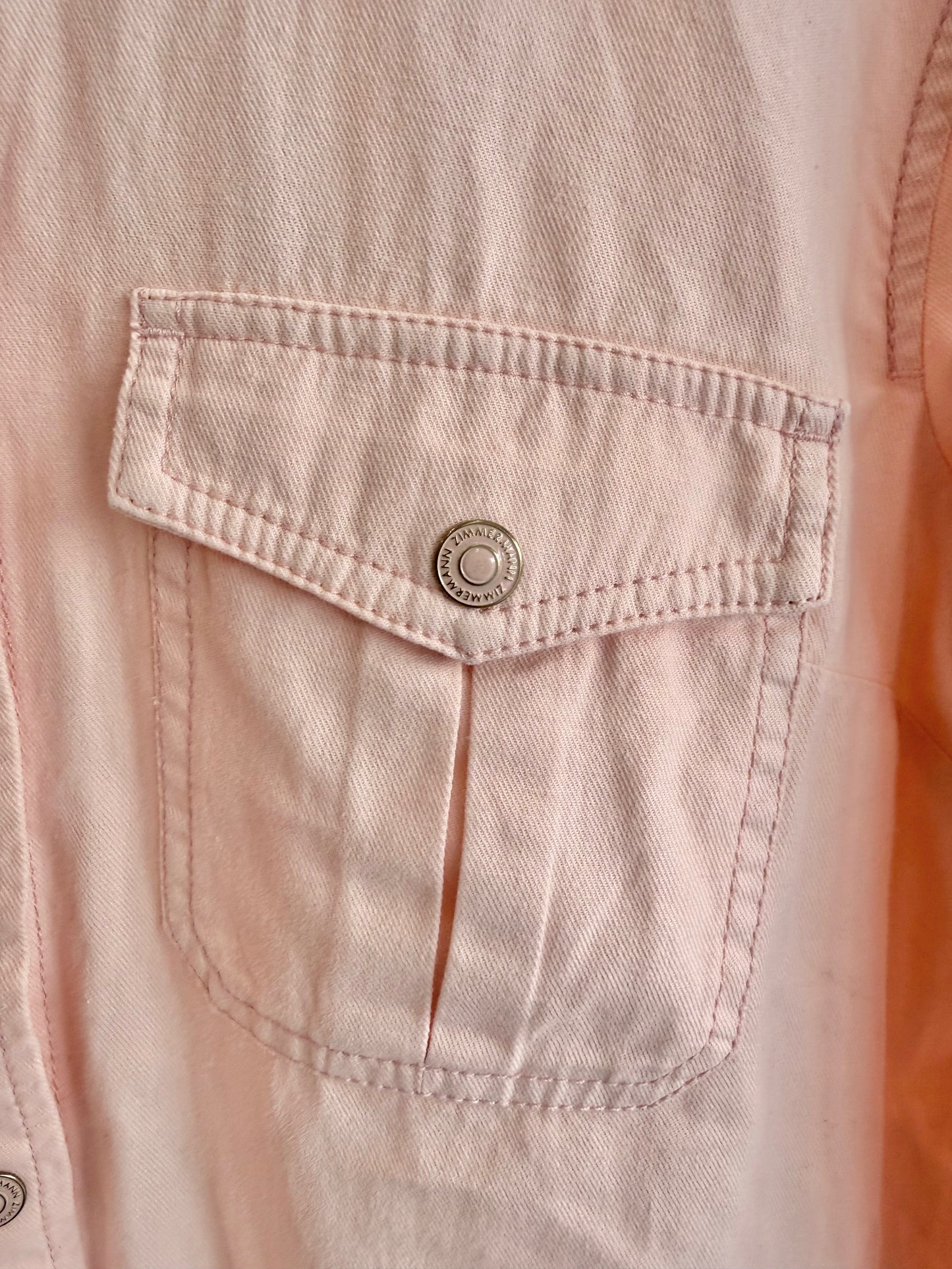 BNWT Zimmermann Maxine Denim Body Shirt – Blush - Size 3 (14)