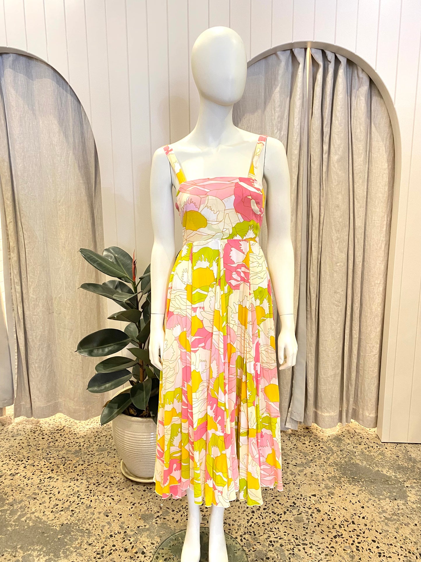 S/W/F Floral Midi Dress - Size XS (8)