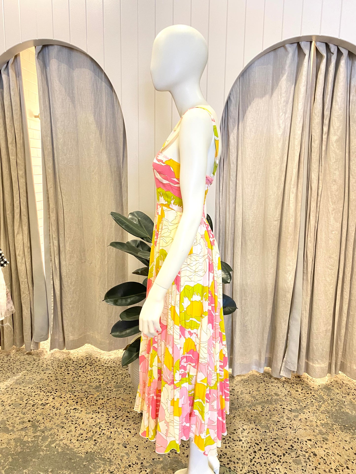 S/W/F Floral Midi Dress - Size XS (8)