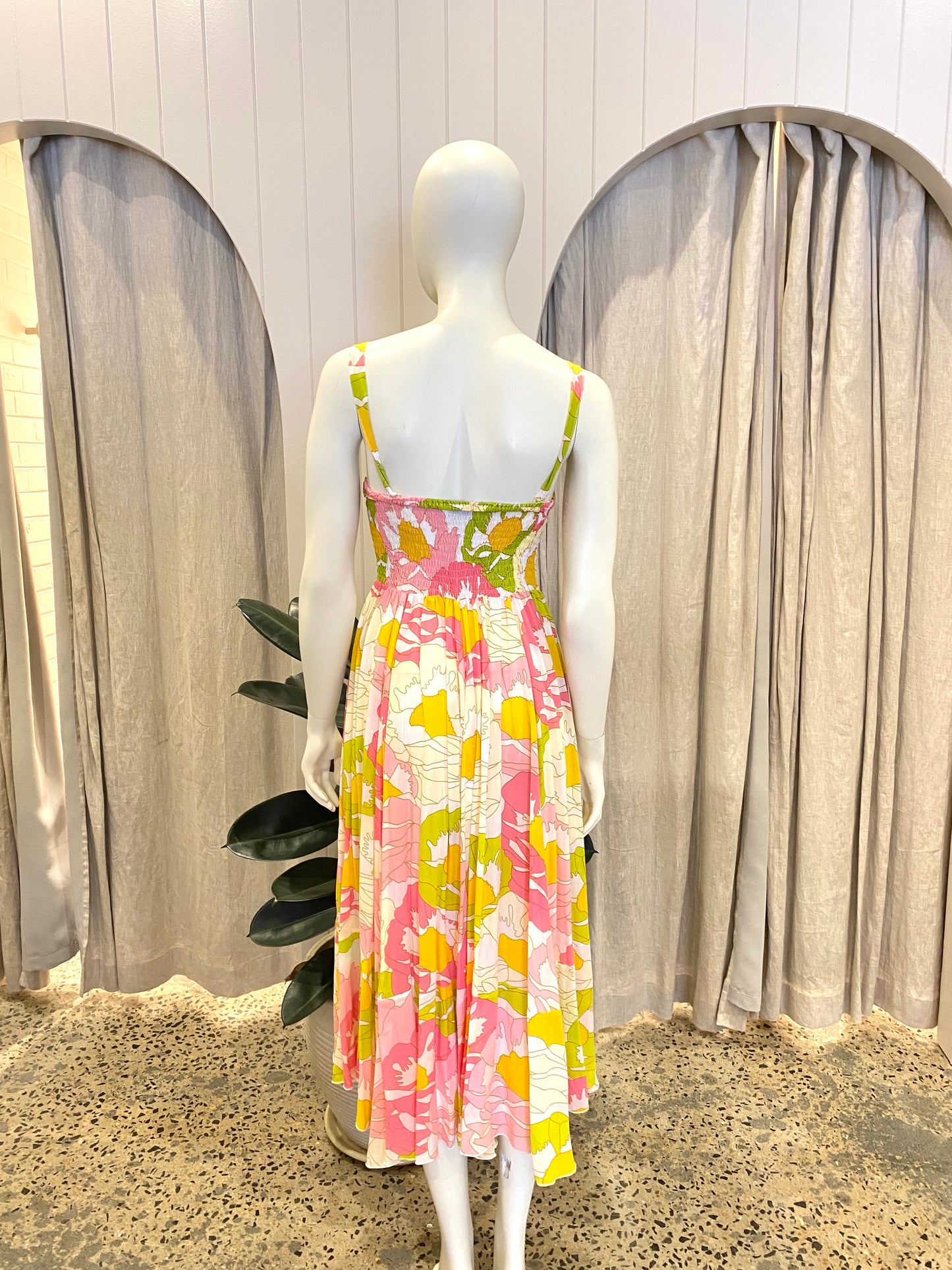 S/W/F Floral Midi Dress - Size XS (8)