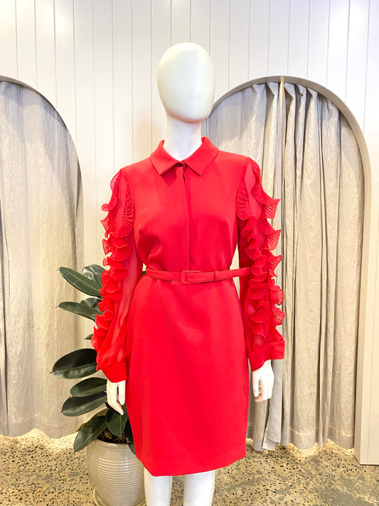 Badgley Mischka Red Cocktail Dress - Size 8