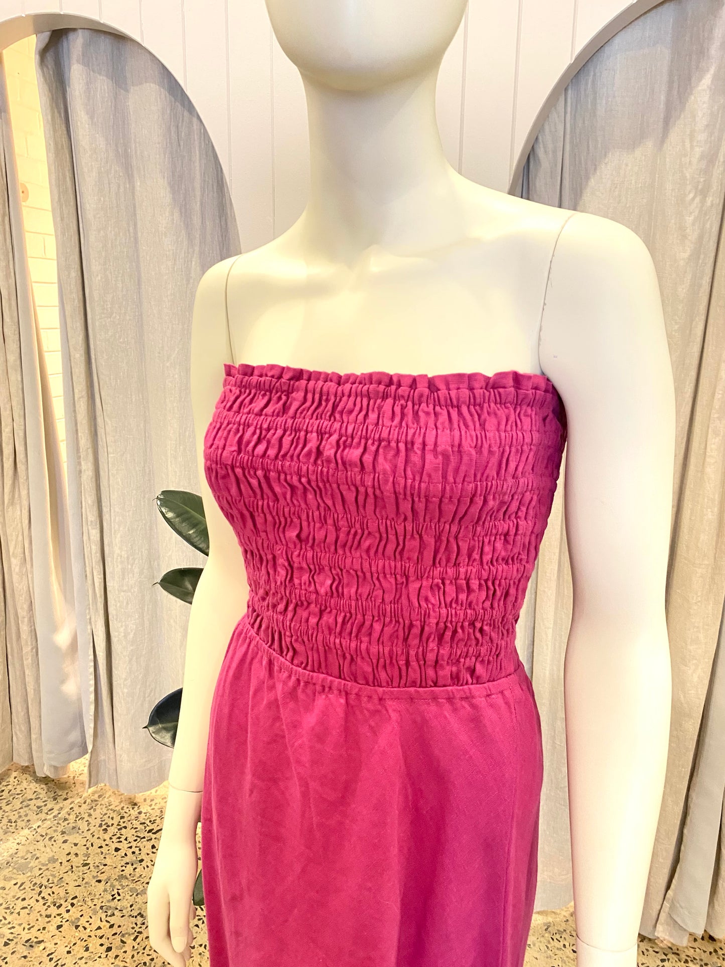 Faithfull The Brand Linen Midi Dress - Size 10