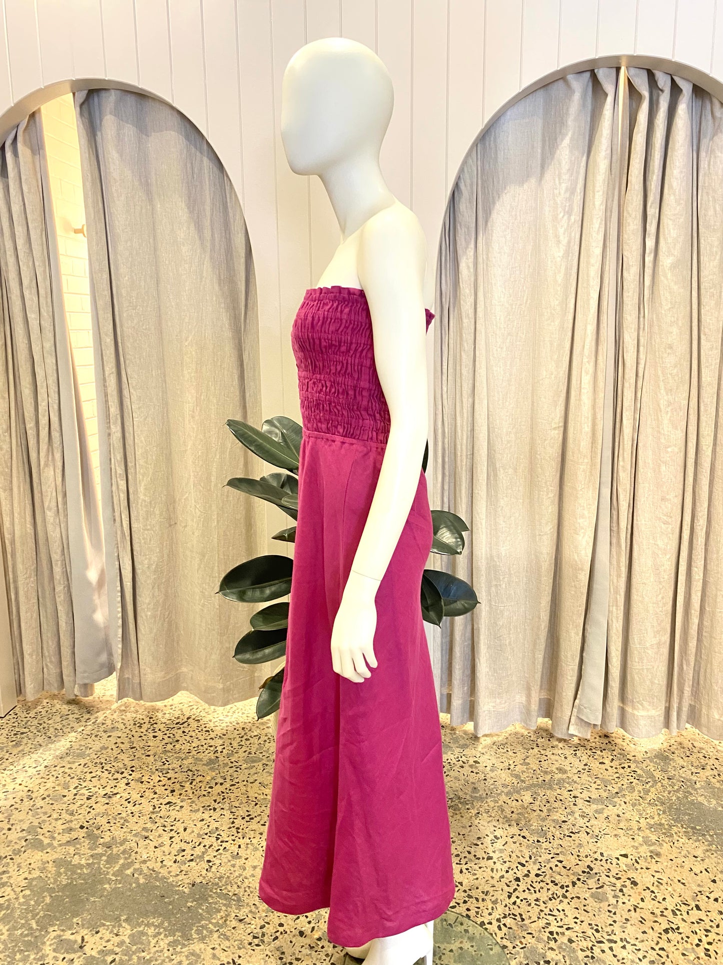 Faithfull The Brand Linen Midi Dress - Size 10