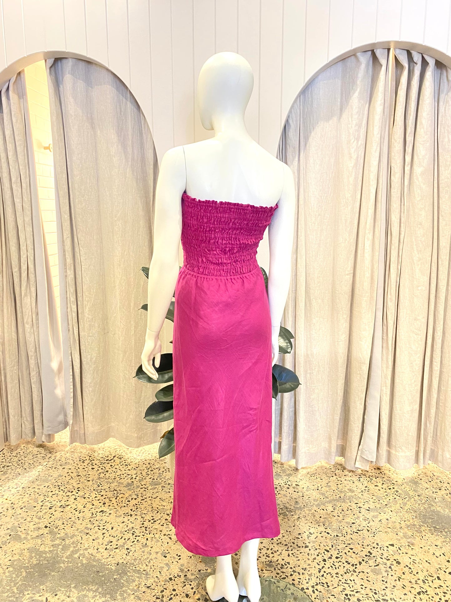 Faithfull The Brand Linen Midi Dress - Size 10