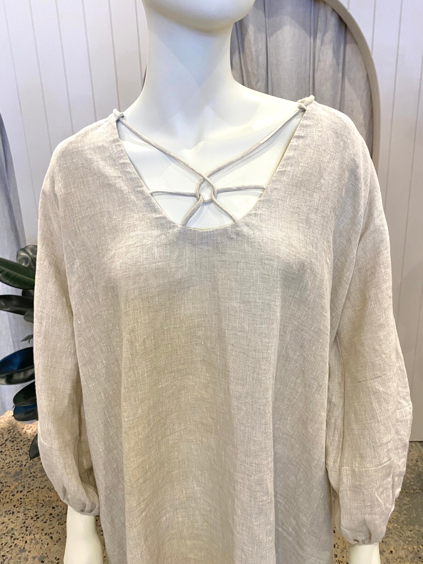 Marle Lunie Linen Midi Dress - Size 12