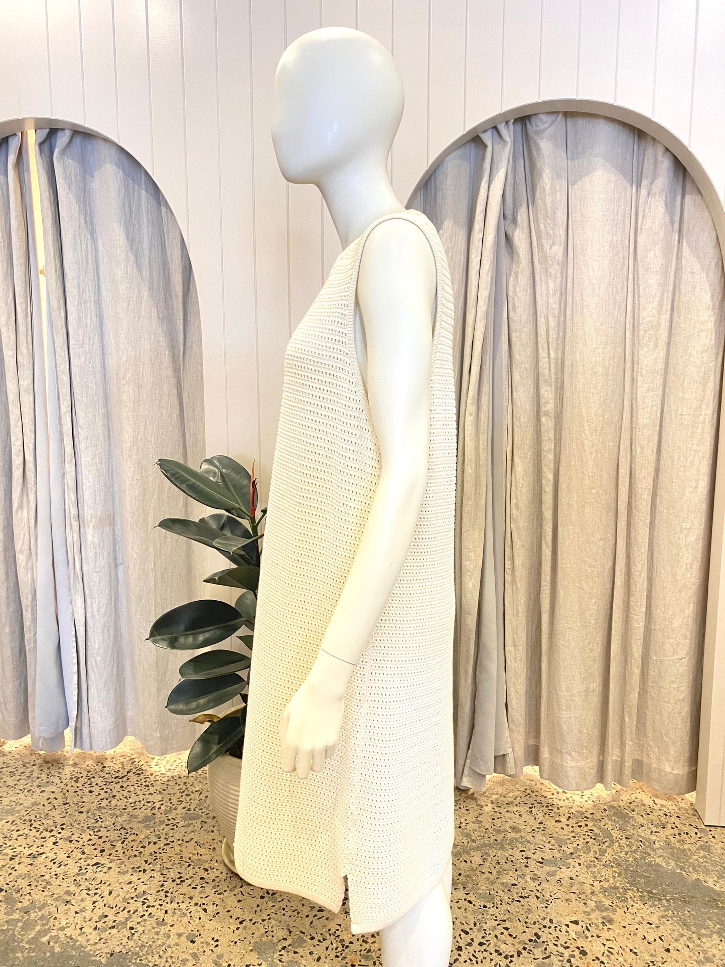 Assembly Label Audrey Crochet Dress In Cream - Size 12