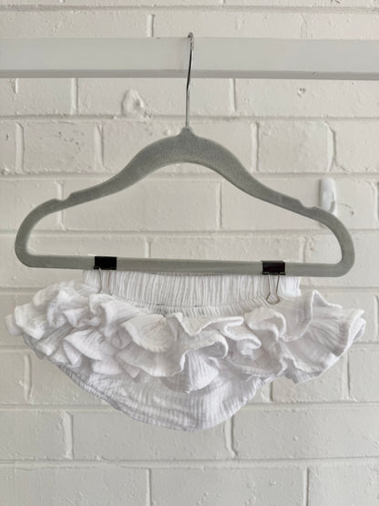 Bardot White Ruffle Bloomers - Size 000