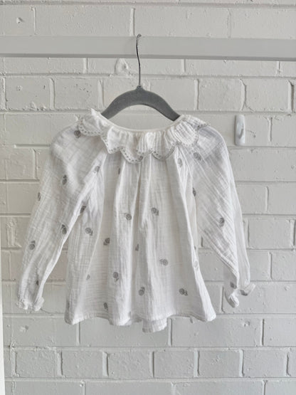 Country Road White Floral Blouse - Size 18 - 24