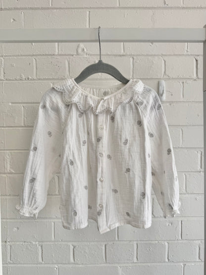 Country Road White Floral Blouse - Size 18 - 24