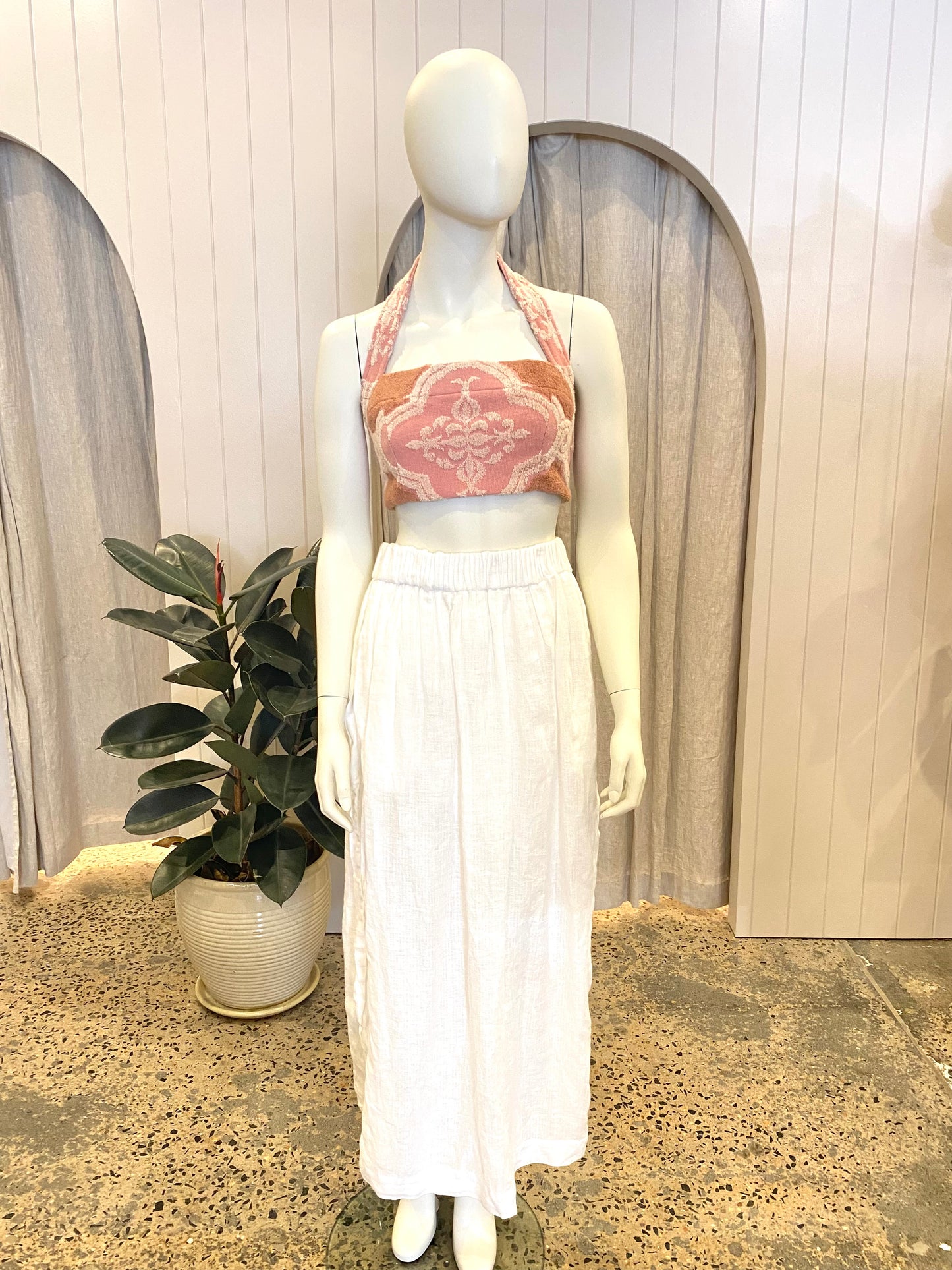 Zimmermann Jeannie Terry Towel Halter Top Tancream - Size 3