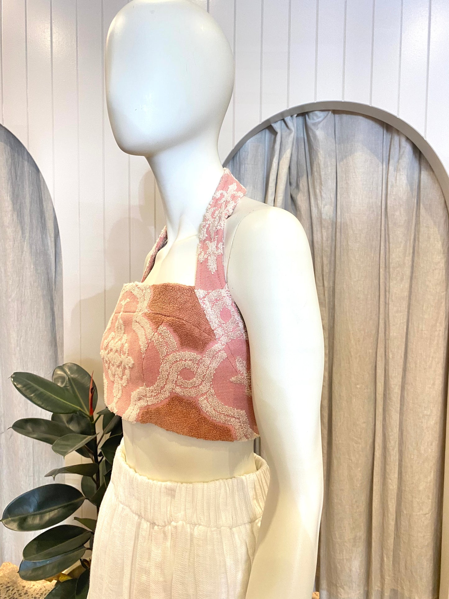 Zimmermann Jeannie Terry Towel Halter Top Tancream - Size 3