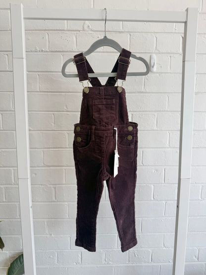 BNWT Jamie Kay Burgandy Corduroy Overalls - Size 6-12 months