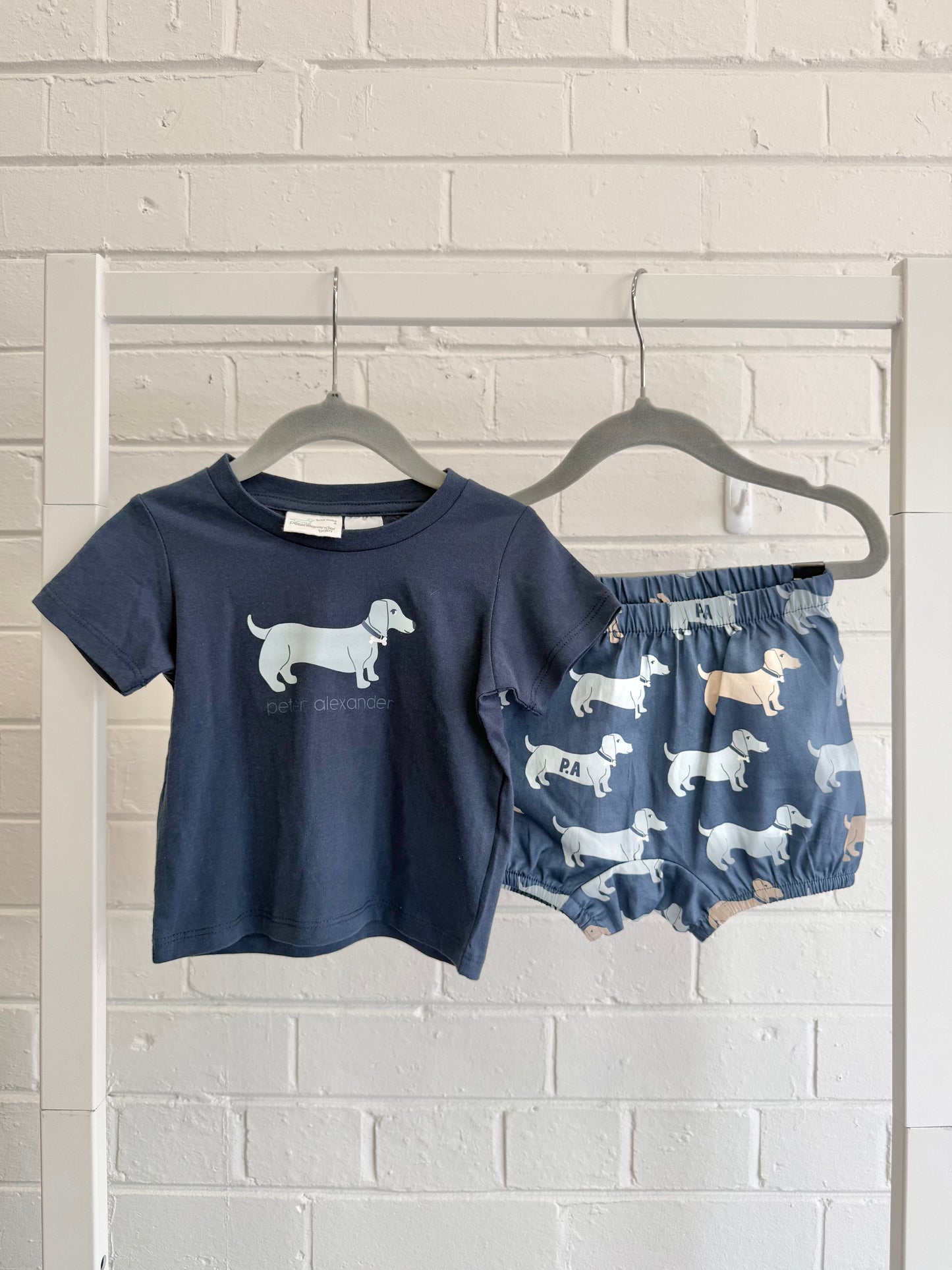 Peter Alexander Blue Dog Tee & Bloomers PJ's - Size 0