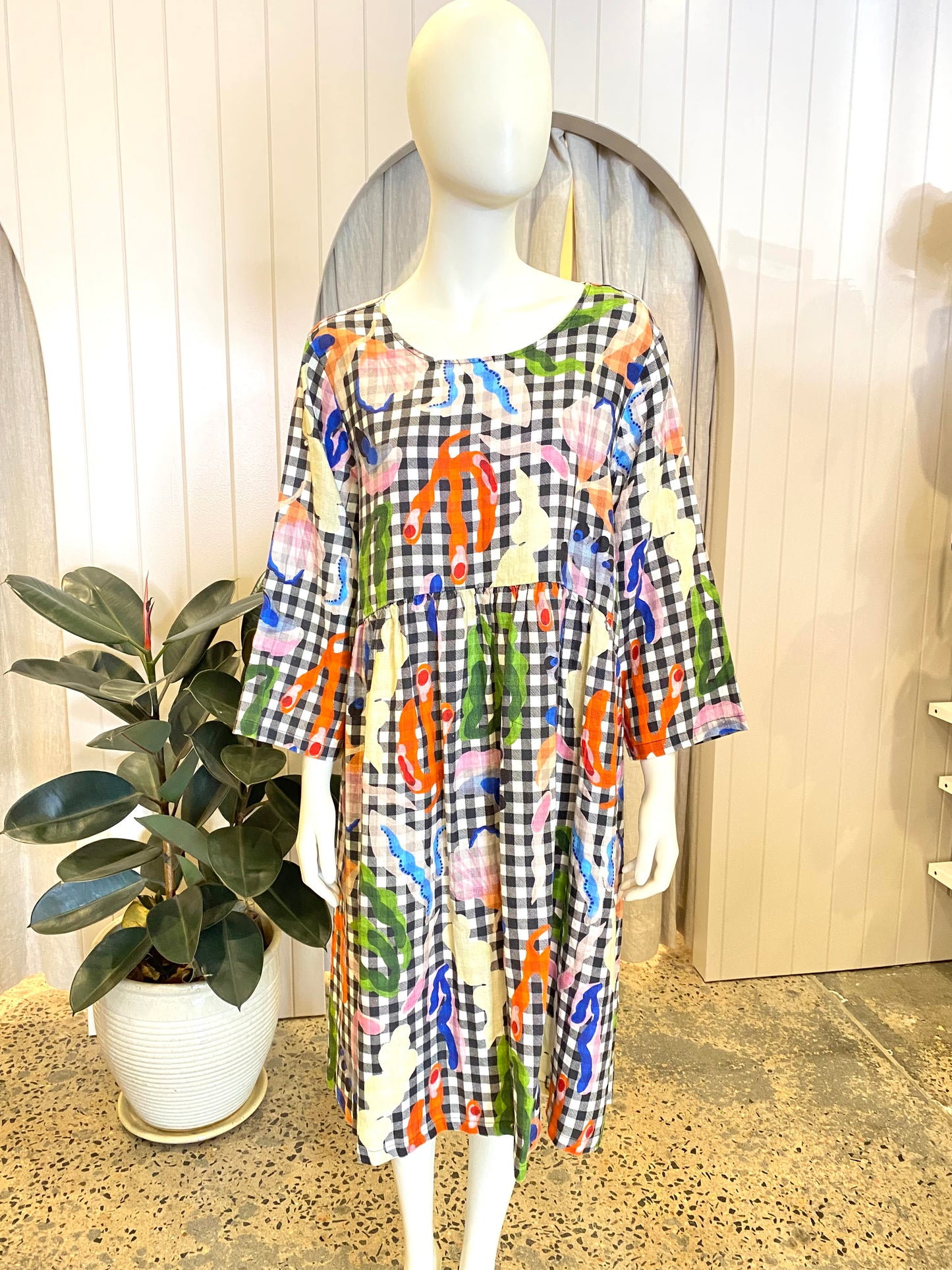 Gorman 'Garden Check Growers' Dress - Size 16