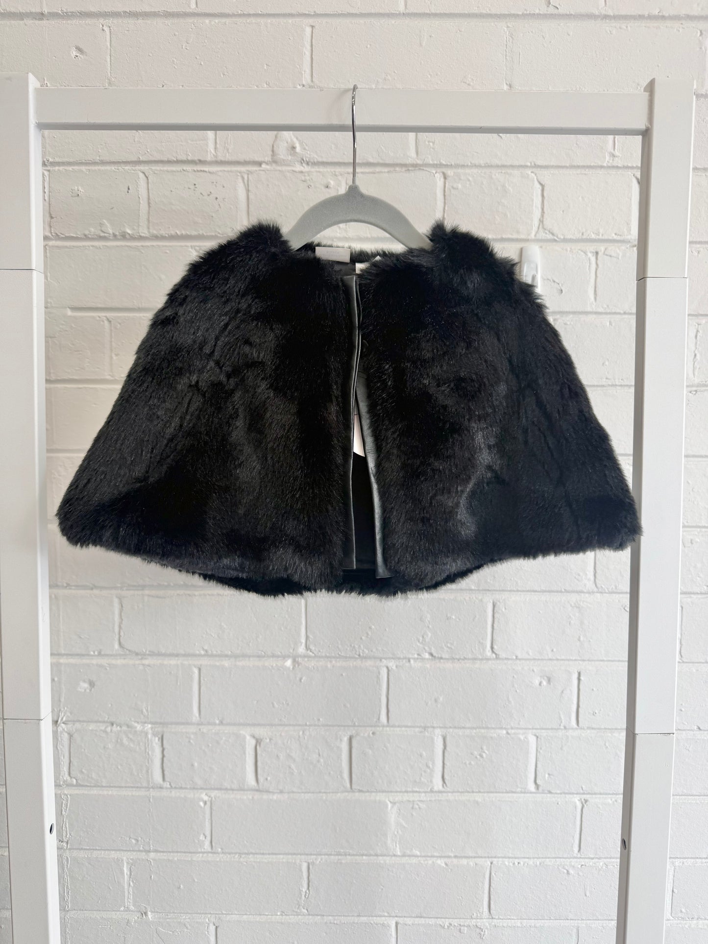 Kardashian Kids Black Faux Fur Poncho - Size 00