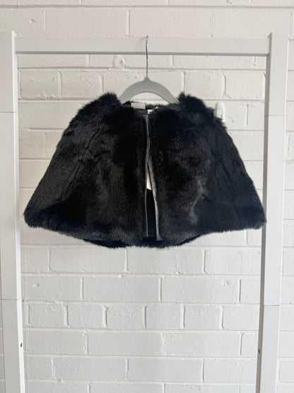 Kardashian Kids Black Faux Fur Poncho - Size 00
