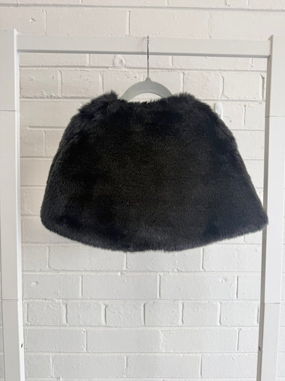 Kardashian Kids Black Faux Fur Poncho - Size 00