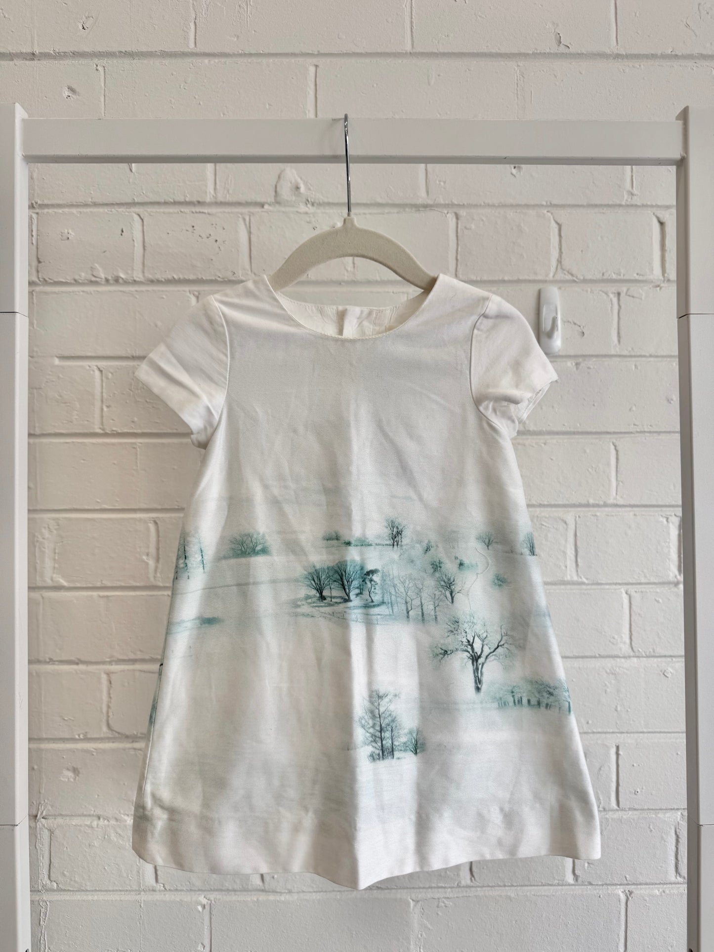 Zara White/Blue Tree Dress - Size 18-24m