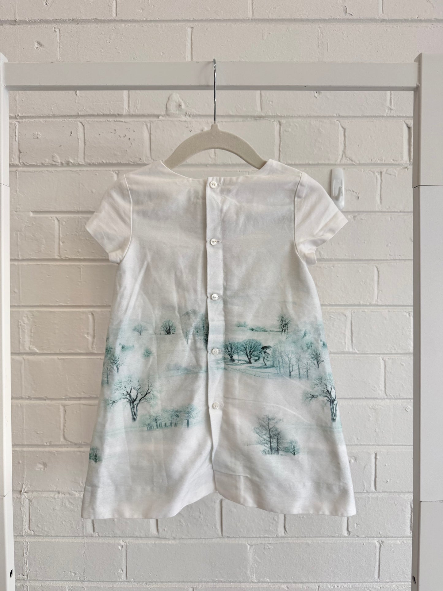 Zara White/Blue Tree Dress - Size 18-24m