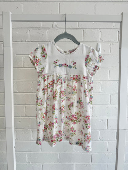 Cath Kids White Floral Dress - Size 1 - 2