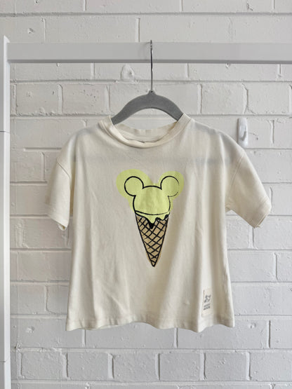Disney x Zara Beige Ice Cream Tee - Size 18 - 24m