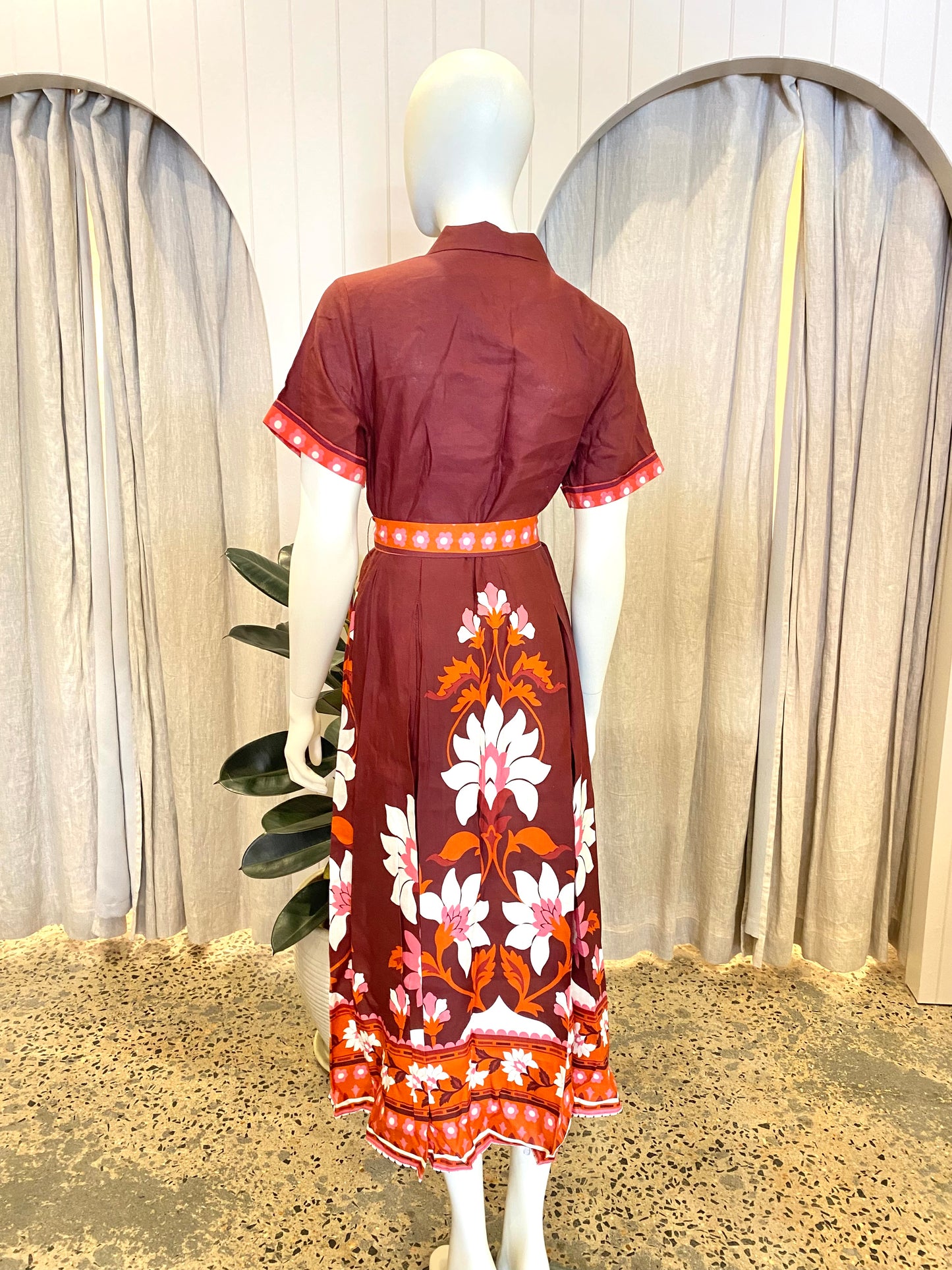 Aere Linen Shirt Dress - Size 12