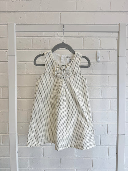 Henry White/Black Polk Dot Dress - Size 18m