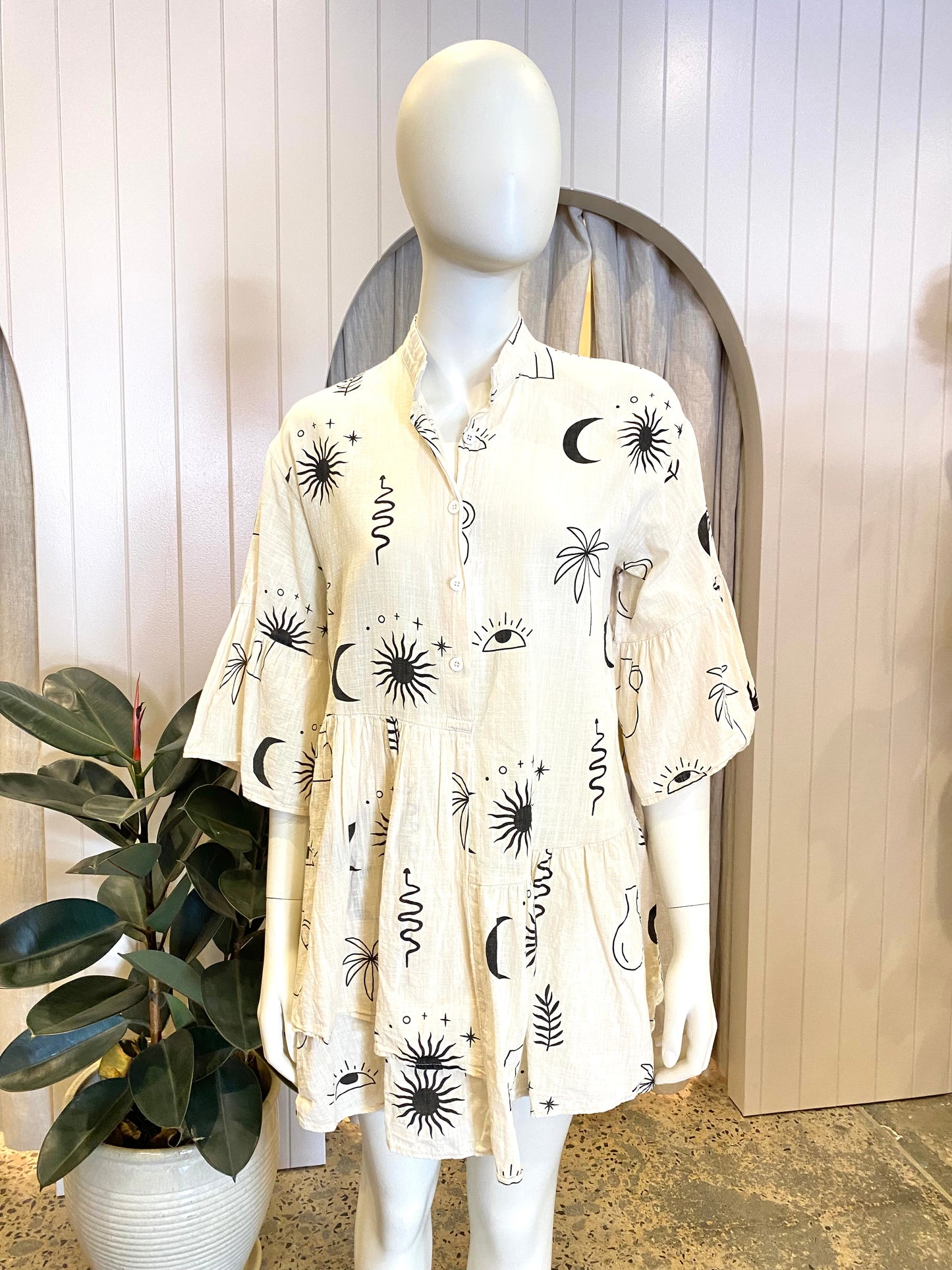 By Frankie Celestial Mini Dress - Size Small (10)