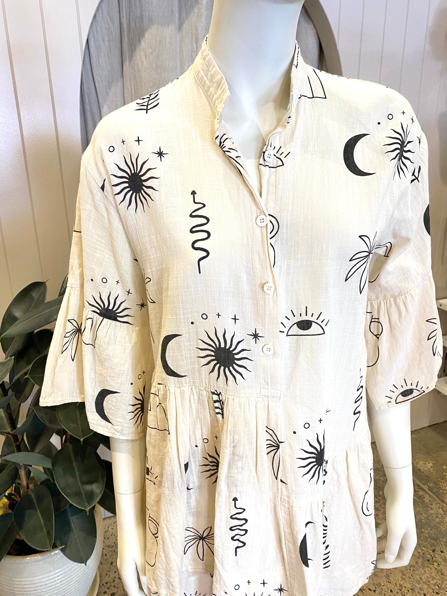 By Frankie Celestial Mini Dress - Size Small (10)