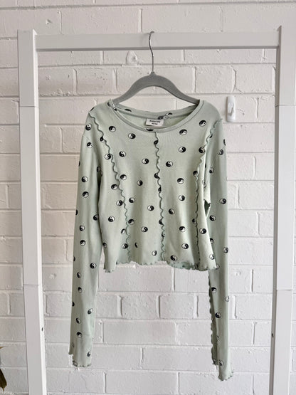 Kappahl Green Ying Yang Top - Size 5