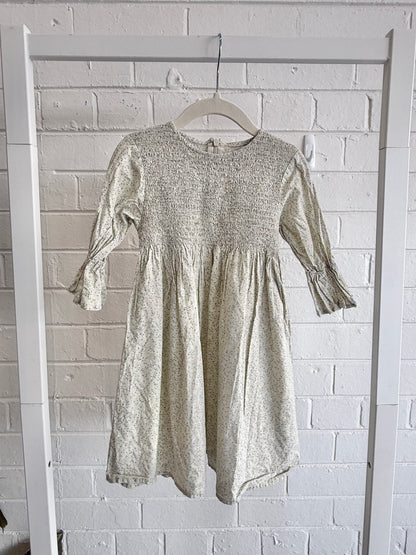 Konges Sloyd Green Floral Dress - Size 3-4y