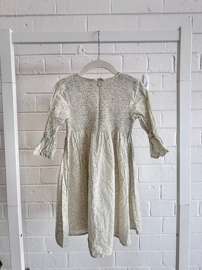 Konges Sloyd Green Floral Dress - Size 3-4y